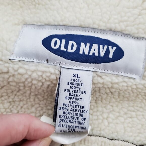 EUC Mens Y2K Brown Sherpa-Lined Faux Suede Coat Old Navy Sz XL Heritage Workwear - Picture 11 of 12